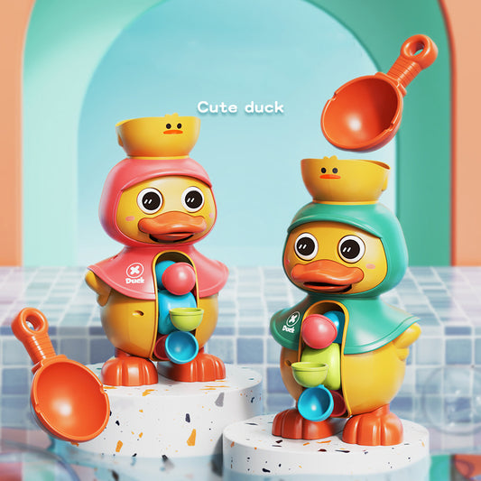 Cute Duck Rotating Water Wheel Baby Bath Toy
