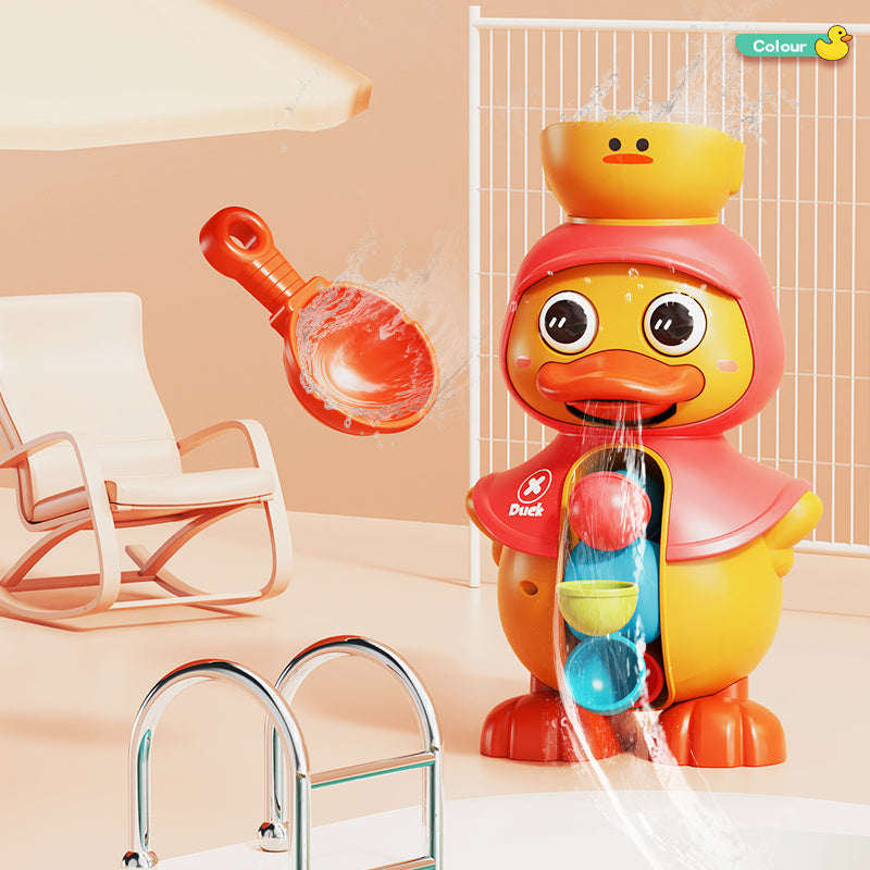 Cute Duck Rotating Water Wheel Baby Bath Toy