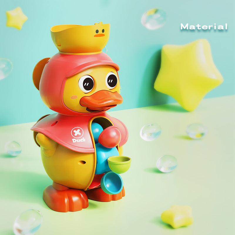 Cute Duck Rotating Water Wheel Baby Bath Toy