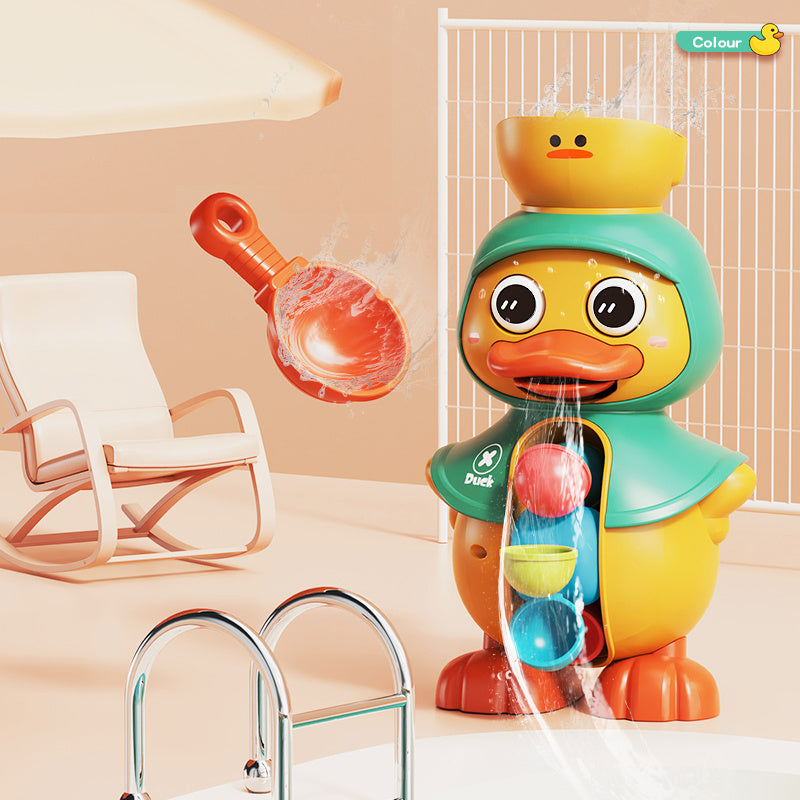Cute Duck Rotating Water Wheel Baby Bath Toy